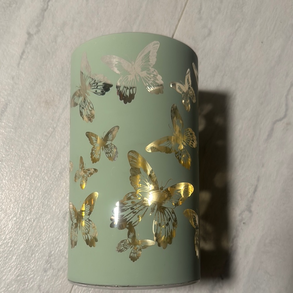 Mint Green Butterfly Candle Holder